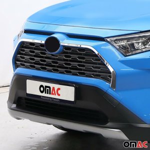 Toyota RAV4 Front Grill Frame - Omac - S. Steel - Gloss Silver - 2019-2025